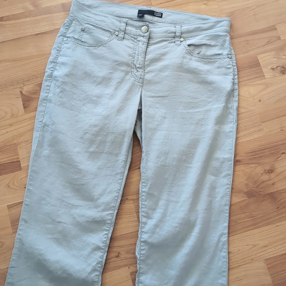 Eileen Fisher Viscose Linen Straight Jean Pants 6